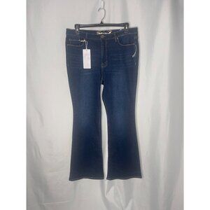 Seven7 Felicity High Rise Slim Flare Jeans Size 16 Dark Wash Stretch Denim Susta